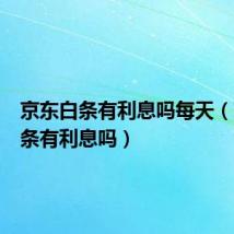 京东白条有利息吗每天(京东白条有利息吗)