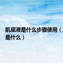 肌底液是什么步骤使用(肌底液是什么)