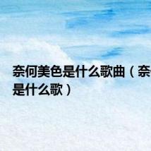 奈何美色是什么歌曲(奈何美色是什么歌)