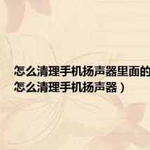 怎么清理手机扬声器里面的灰尘(怎么清理手机扬声器)