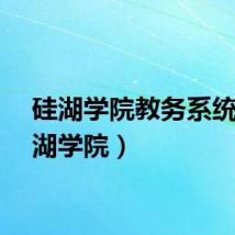 硅湖学院教务系统（硅湖学院）