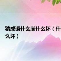 猜成语什么崩什么坏（什么崩什么坏）