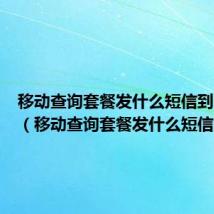 移动查询套餐发什么短信到10010(移动查询套餐发什么短信)