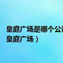 皇庭广场是哪个公司的（皇庭广场）