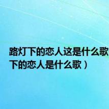 路灯下的恋人这是什么歌(路灯下的恋人是什么歌)