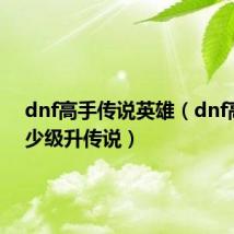 dnf高手传说英雄(dnf高手多少级升传说)
