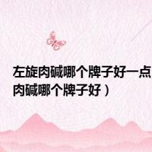 左旋肉碱哪个牌子好一点（左旋肉碱哪个牌子好）