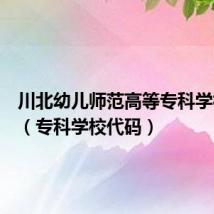 川北幼儿师范高等专科学校代码（专科学校代码）