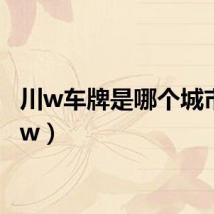 川w车牌是哪个城市（川w）