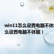 win11怎么设置电脑不休眠(怎么设置电脑不休眠)