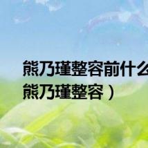 熊乃瑾整容前什么样（熊乃瑾整容）