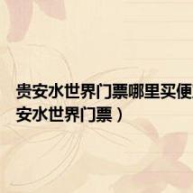 贵安水世界门票哪里买便宜(贵安水世界门票)