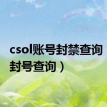 csol账号封禁查询（csol封号查询）