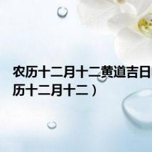 农历十二月十二黄道吉日吗（农历十二月十二）