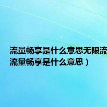 流量畅享是什么意思无限流量吗（流量畅享是什么意思）