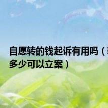 自愿转的钱起诉有用吗(转错钱多少可以立案)