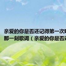 亲爱的你是否还记得第一次吻你的那一刻歌词(亲爱的你是否还记得)