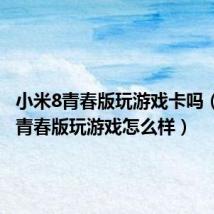 小米8青春版玩游戏卡吗(小米8青春版玩游戏怎么样)