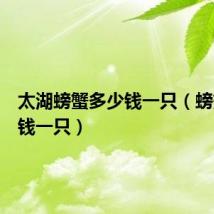 太湖螃蟹多少钱一只(螃蟹多少钱一只)