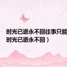 时光已逝永不回往事只能回味(时光已逝永不回)