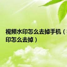 视频水印怎么去掉手机(视频水印怎么去掉)