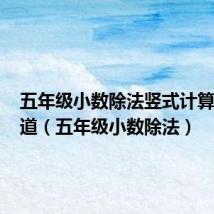 五年级小数除法竖式计算题100道(五年级小数除法)