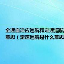 全速自适应巡航和定速巡航是什么意思(定速巡航是什么意思)