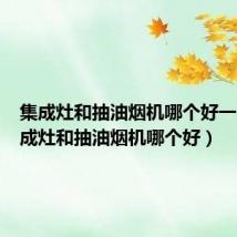 集成灶和抽油烟机哪个好一点(集成灶和抽油烟机哪个好)