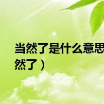当然了是什么意思（当然了）