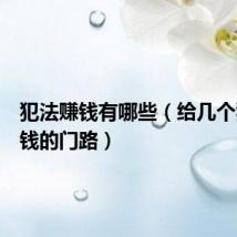 犯法赚钱有哪些(给几个犯法赚钱的门路)