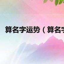 算名字运势（算名字）