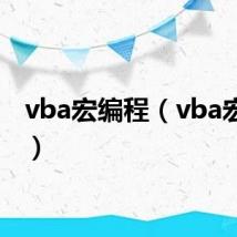 vba宏编程(vba宏语言)