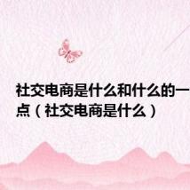 社交电商是什么和什么的一个汇合点(社交电商是什么)