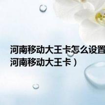 河南移动大王卡怎么设置免流（河南移动大王卡）
