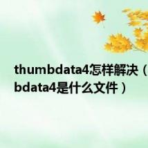 thumbdata4怎样解决(thumbdata4是什么文件)