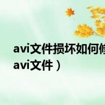 avi文件损坏如何修复(avi文件)