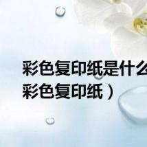 彩色复印纸是什么纸（彩色复印纸）