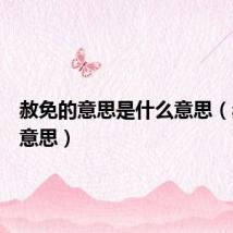 赦免的意思是什么意思(赦免的意思)