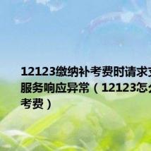 12123缴纳补考费时请求支付平台服务响应异常(12123怎么缴纳补考费)