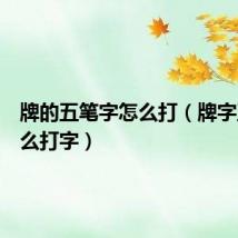 牌的五笔字怎么打(牌字五笔怎么打字)