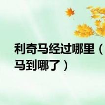 利奇马经过哪里(利奇马到哪了)