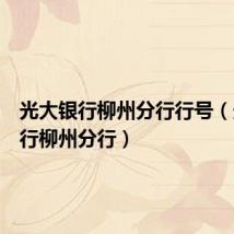 光大银行柳州分行行号(光大银行柳州分行)