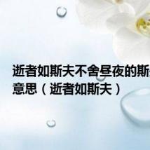 逝者如斯夫不舍昼夜的斯是什么意思(逝者如斯夫)