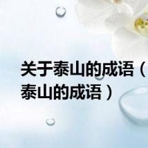 关于泰山的成语（描写泰山的成语）