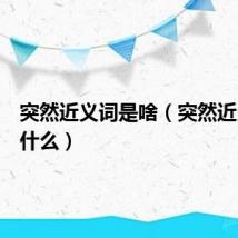 突然近义词是啥(突然近义词是什么)