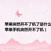 苹果突然开不了机了是什么情况(苹果手机突然开不了机)