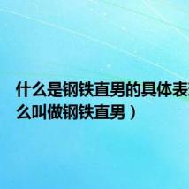 什么是钢铁直男的具体表现（什么叫做钢铁直男）