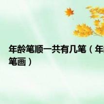 年龄笔顺一共有几笔（年龄多少笔画）