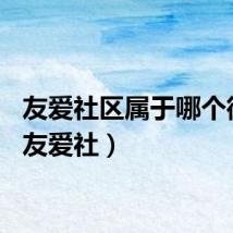 友爱社区属于哪个街道（友爱社）