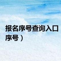 报名序号查询入口（报名序号）